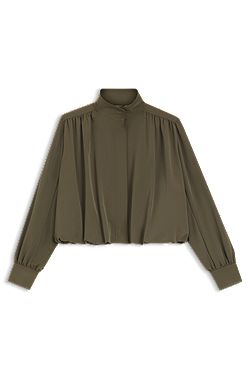 Relaxed-fit blazer with balloon hem