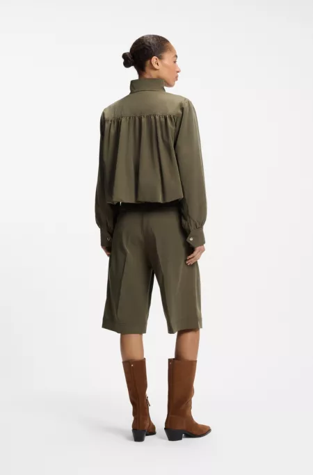Relaxed-fit blazer with balloon hem