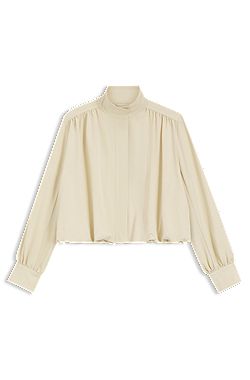 Relaxed-fit blazer with balloon hem