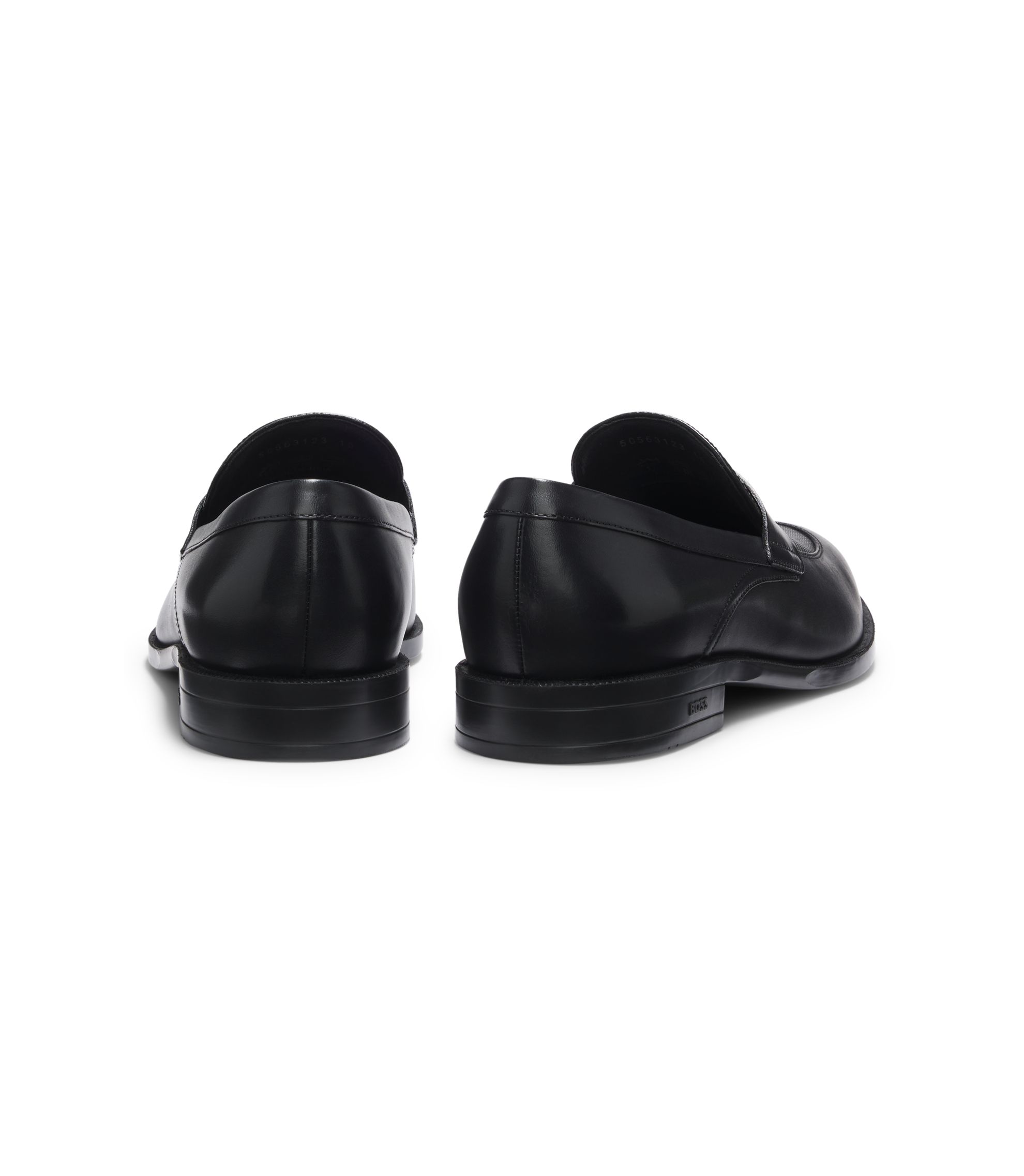 Boss Black Leather Braided Penny Loafers Hugo Boss Colby Patent Leather Penny Loafers Black Tux Size  main image 3