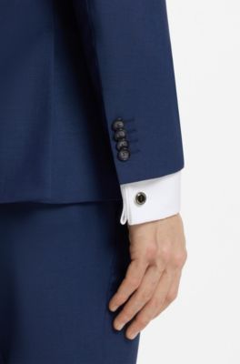 Round cufflinks with reversible design, Black