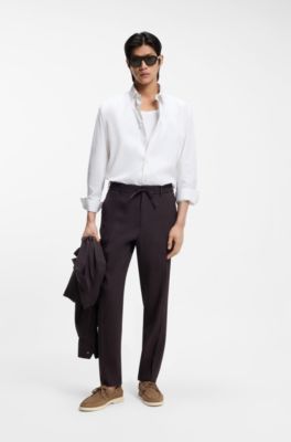 Boat shoes in suede with contrast sole, Beige