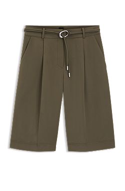 Relaxed-fit shorts with buckled belt