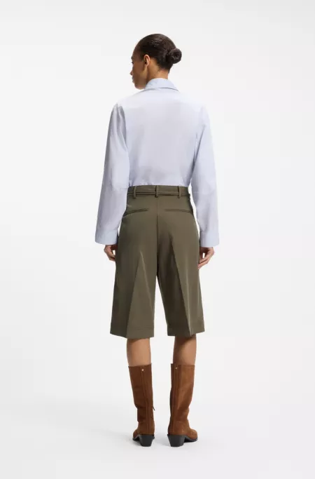 Relaxed-fit shorts with buckled belt