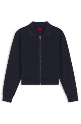 Zip-up sweatshirt with stacked-logo puller 1