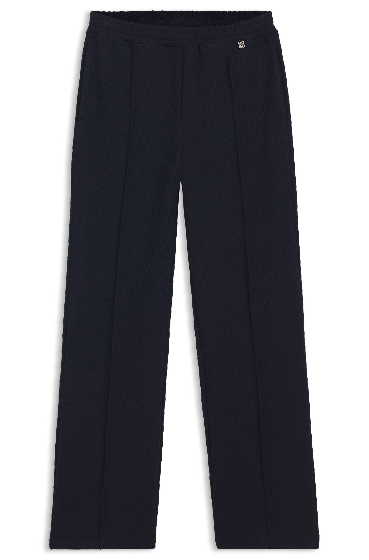 Hugo Straight-fit tracksuit bottoms in diamond jacquard byxor dam – bild 4