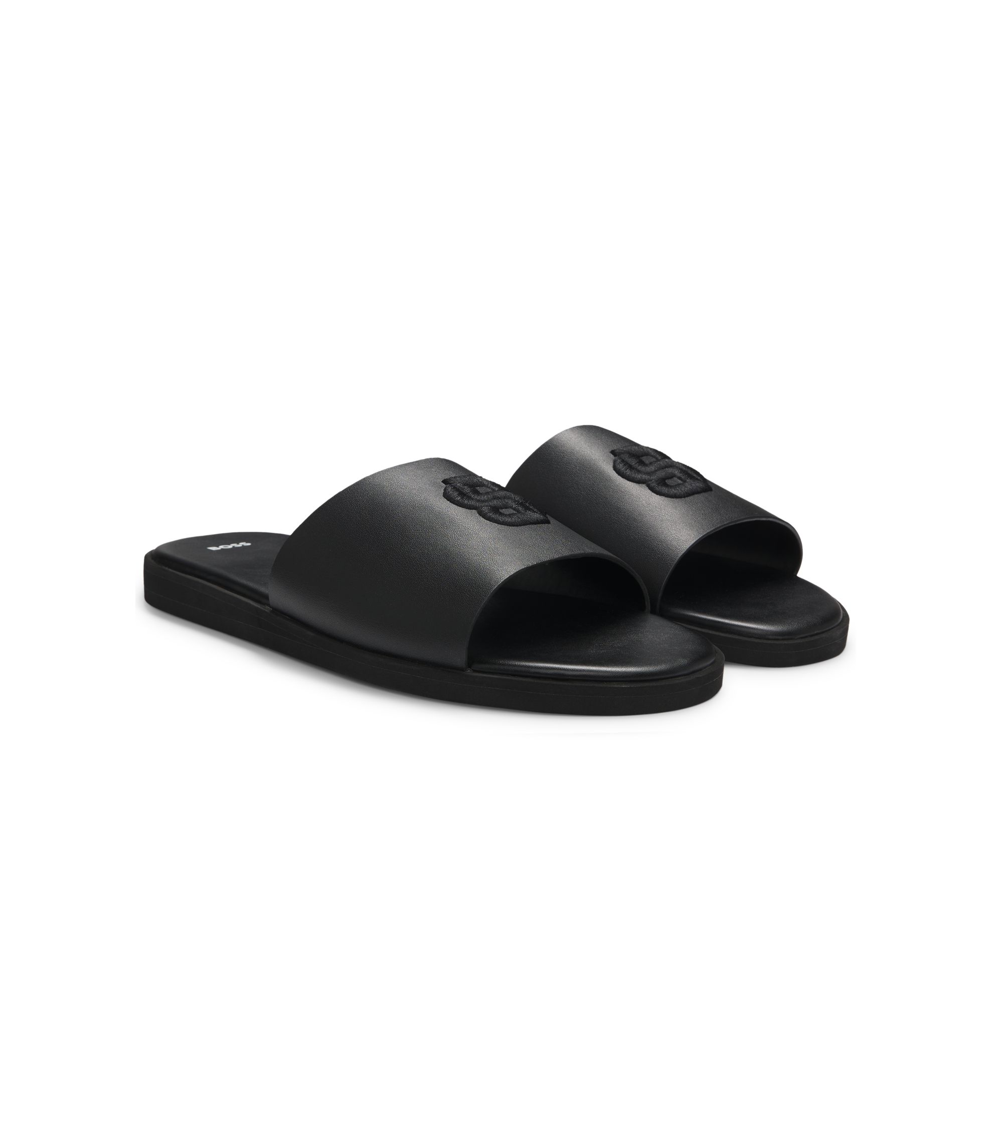 Slides aus Kunstleder mit Double-B-Monogramm
