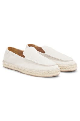 Suede espadrilles with jute midsole, White