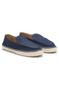 Suede espadrilles with jute midsole, Dark Blue