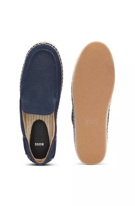 Espadrilles aus Veloursleder mit Jute-Zwischensohle