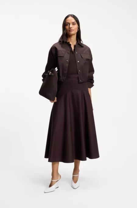 Rib-knit polo in breathable fabric