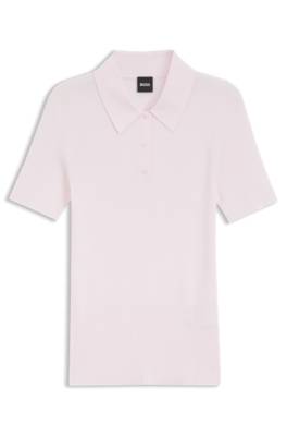 Boss Rib-knit polo in breathable fabric skjortor dam – bild 4