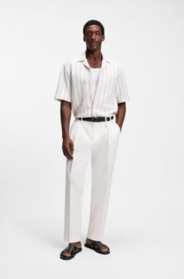 Faux-leather slides with plain and patterned straps, Black