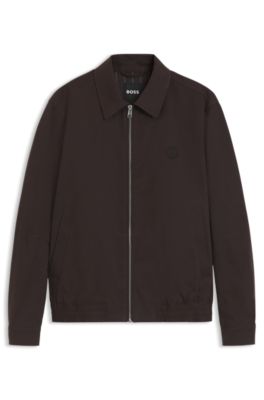 Water-repellent jacket with Double B monogram badge, Dark Brown