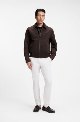 Veste d&eacute;perlante avec badge monogramme Double B, Marron fonc&eacute;