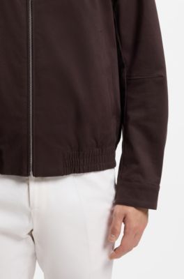 Veste d&eacute;perlante avec badge monogramme Double B, Marron fonc&eacute;