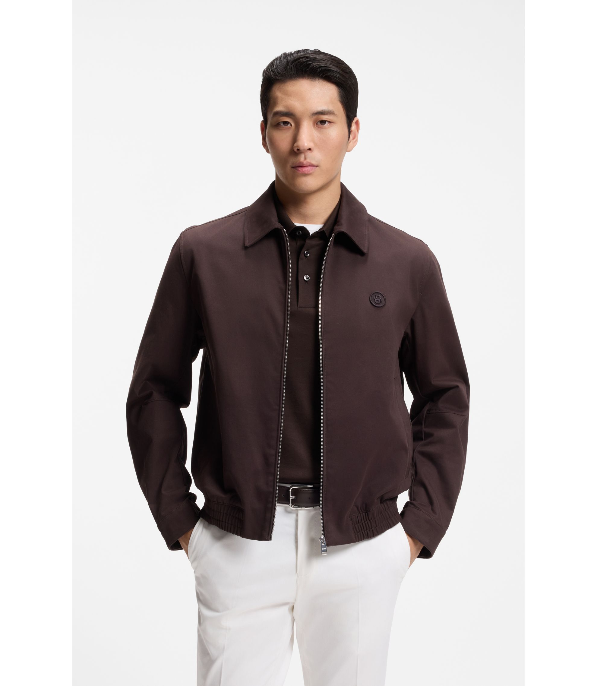 Wasserabweisende Jacke mit Double-B-Monogramm-Abzeichen