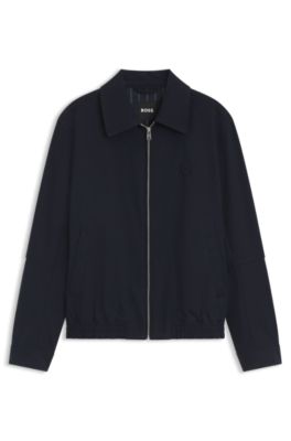 Water-repellent jacket with Double B monogram badge, Dark Blue