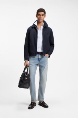 Water-repellent jacket with Double B monogram badge, Dark Blue