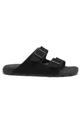 Boss Twin-strap slides with branded buckles sandaler herr – bild 3