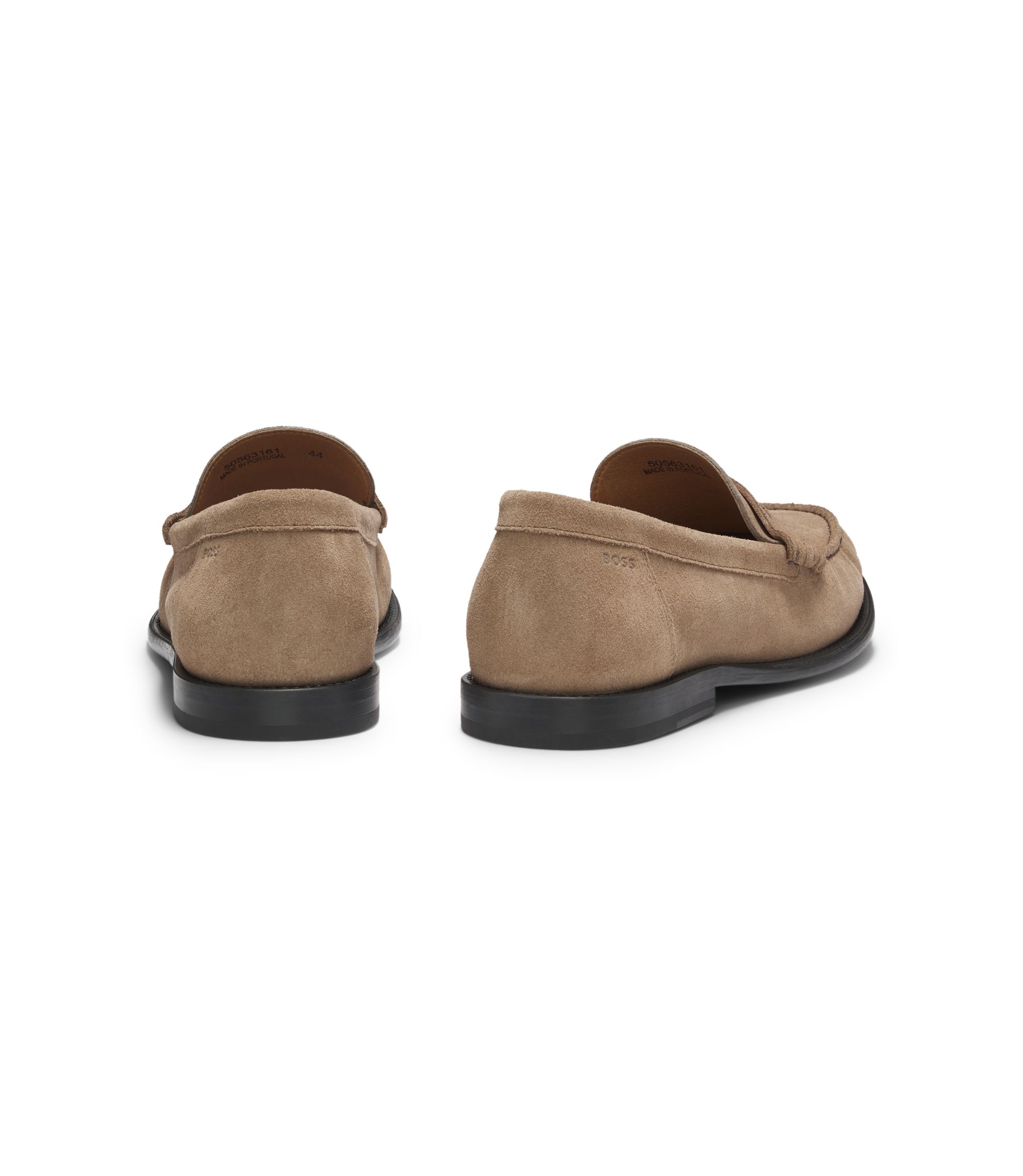 BOSS - スエード モカシン サドルバンド＆エンボスロゴ - ベージュ