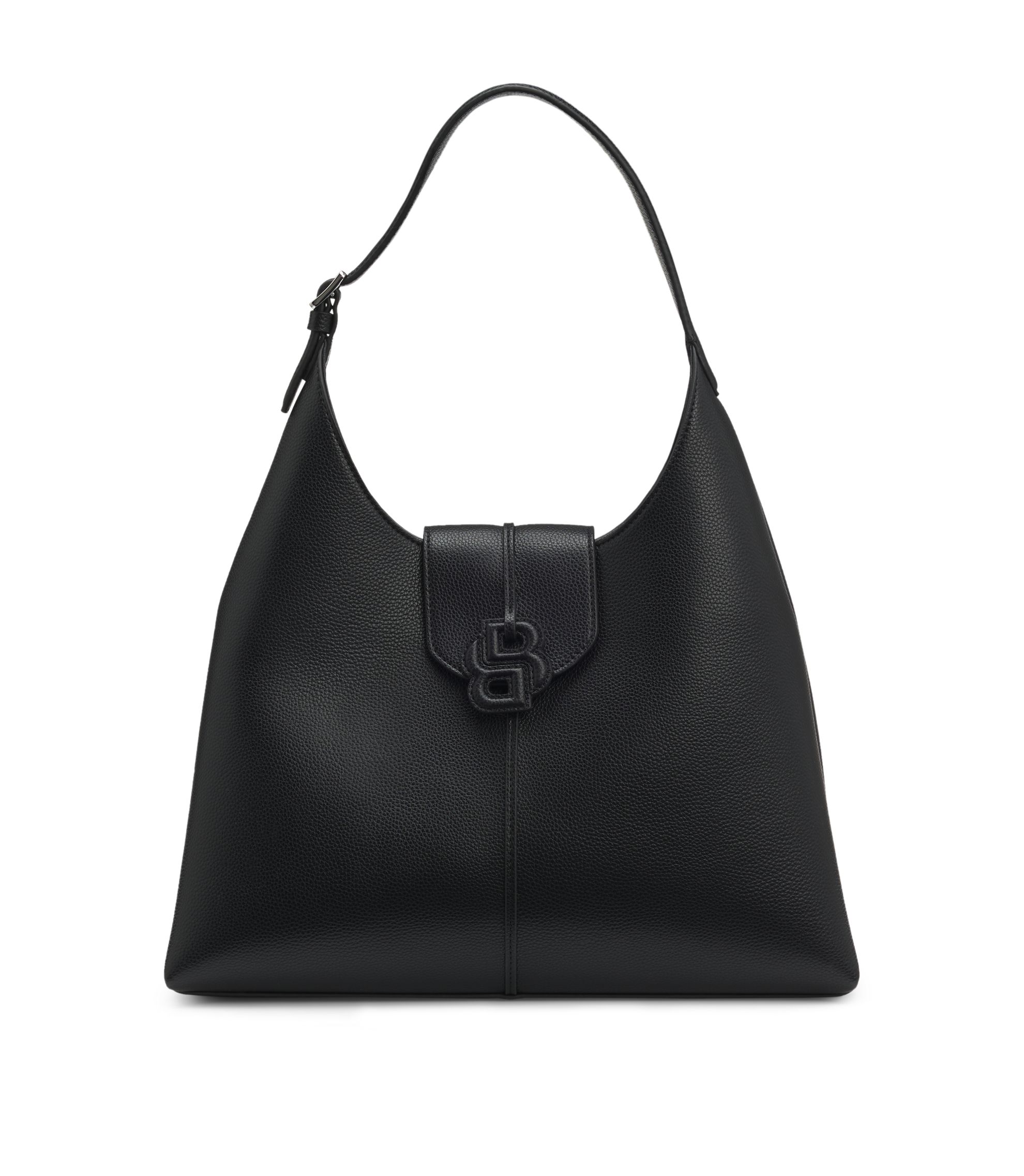 Genarbte Hobo Bag mit Double-B-Monogramm