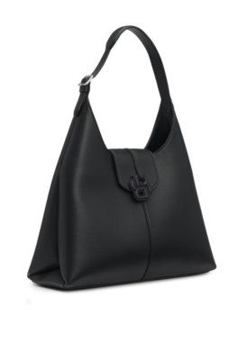 Boss Grained hobo bag with Double B monogram axelremsväskor dam – bild 4