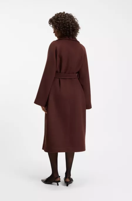 Manteau en laine mélangée avec ceinture