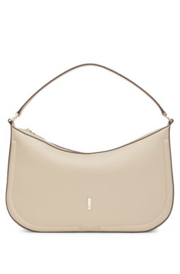 Ariell hobo bag in leather, Light Beige
