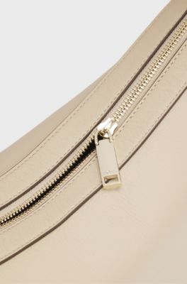 Borsa hobo Ariell in pelle, Beige chiaro