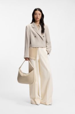 Ariell hobo bag in leather, Light Beige