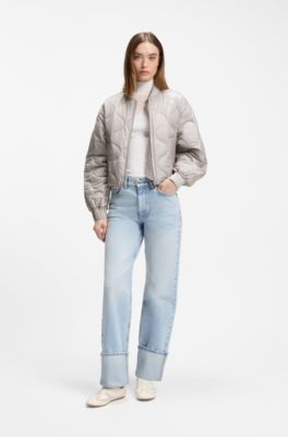 Water-repellent jacket with onion quilting, Light Grey