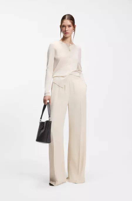 Woven-effect bucket bag with Double B monogram