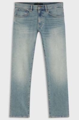 BOSS BY BECKHAM slim-fit jeans in blue stretch denim, Light Blue