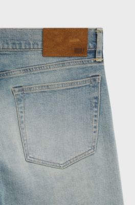 BOSS BY BECKHAM slim-fit jeans in blue stretch denim, Light Blue