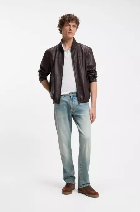 BOSS BY BECKHAM slim-fit jeans in blue stretch denim