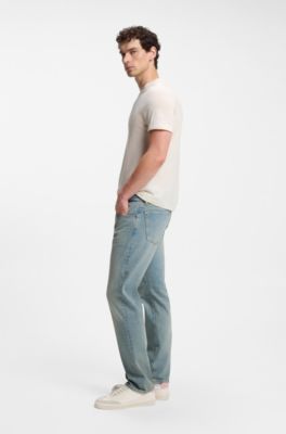 BOSS BY BECKHAM slim-fit jeans in blue stretch denim, Light Blue