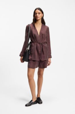 BOSS Revers small leather tote bag with belt detail, Black