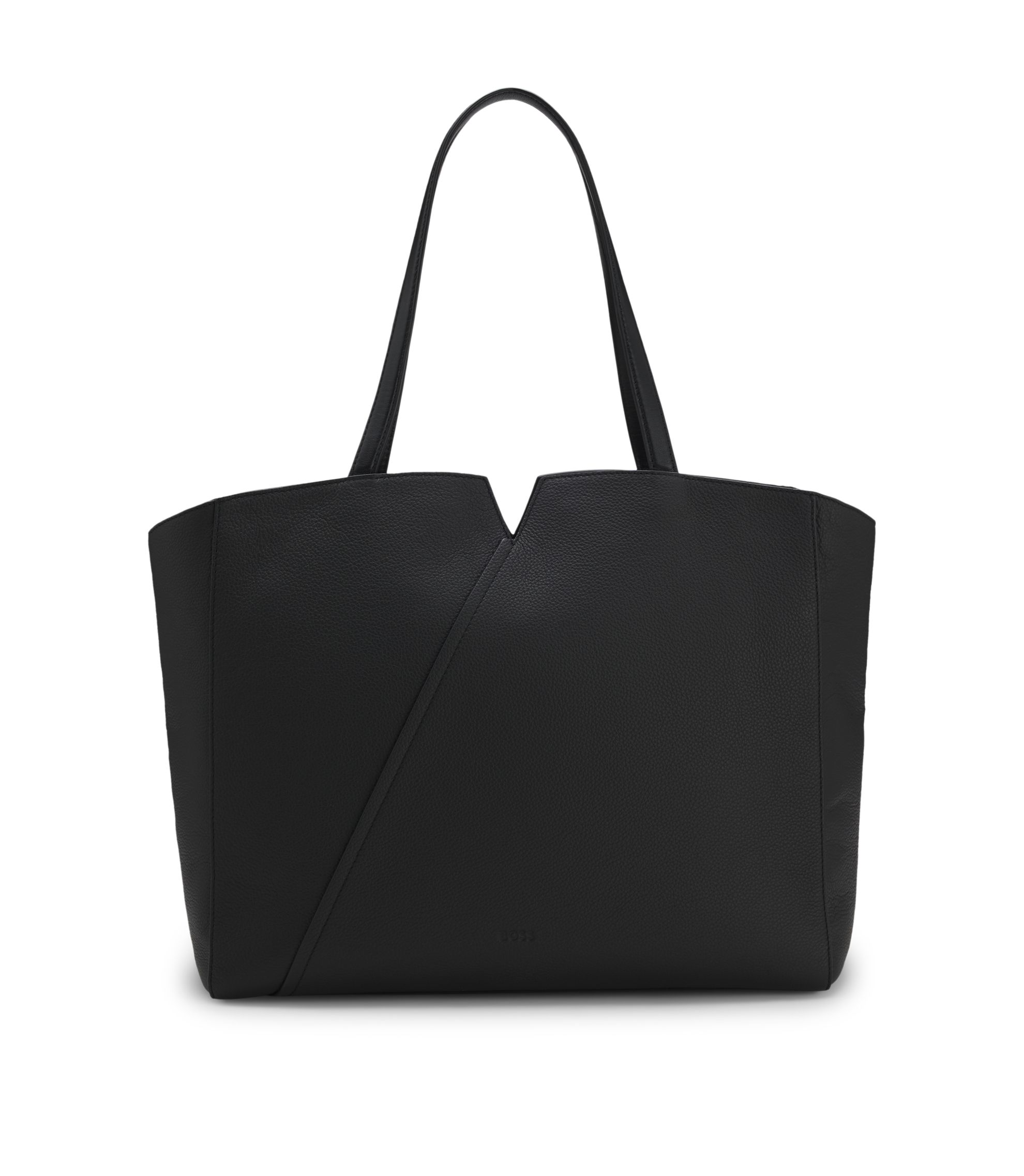BOSS - BOSS Revers レザー トートバッグ ベルトディテール - ブラック