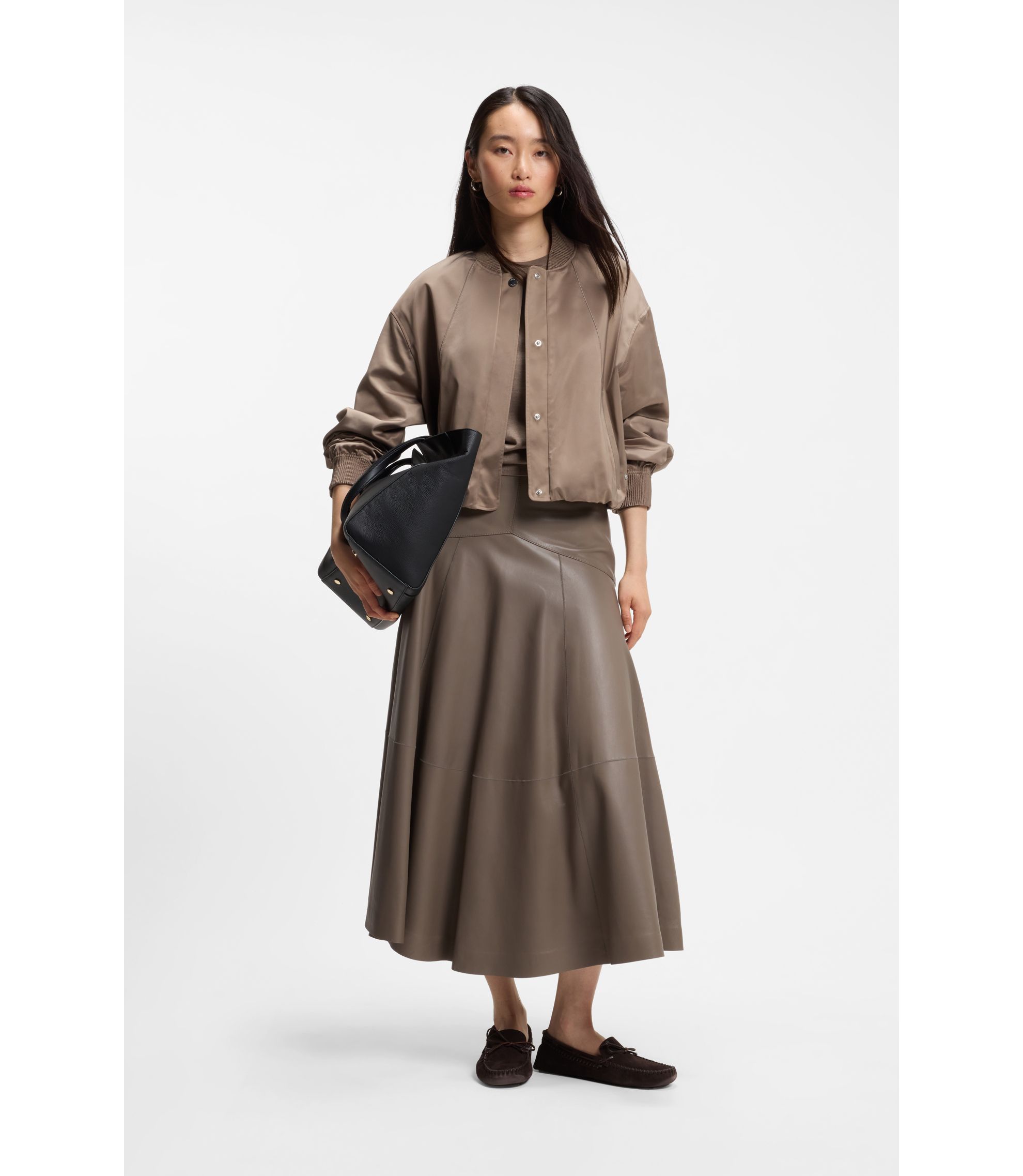 BOSS - BOSS Revers レザー トートバッグ ベルトディテール - ブラック