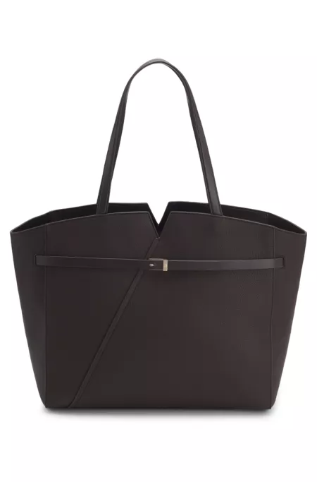 BOSS Revers tote bag in leather with belt detail