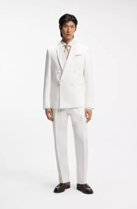 Relaxed-fit trousers in linen with front pleats