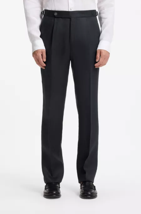 Relaxed-Fit Hose aus Leinen mit Bundfalten vorne