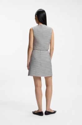 Striped wrap-style skirt with button detail, Patterned