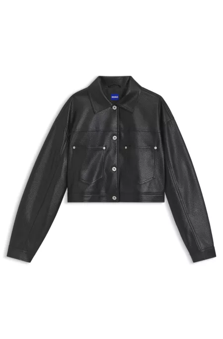 Relaxed-fit jacket in faux leather