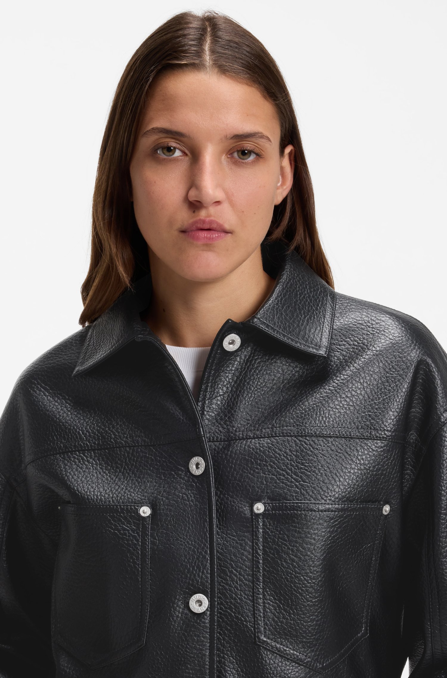 Hugo Relaxed-fit jacket in faux leather jackor dam – bild 3