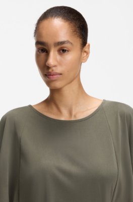 Belted jersey dress with cape-style detail 2