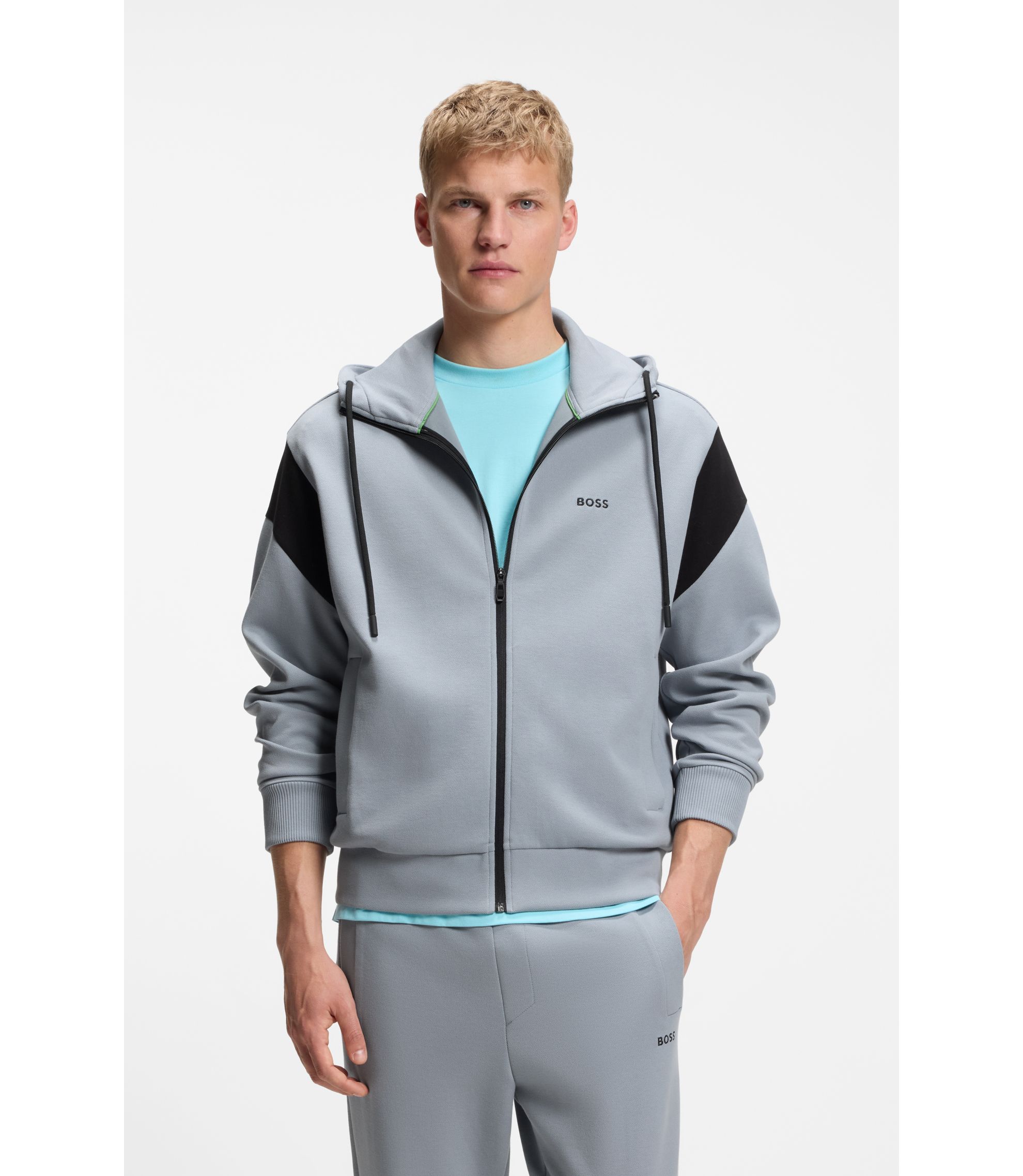 ジップアップ フーディ | グレー | HUGO BOSS