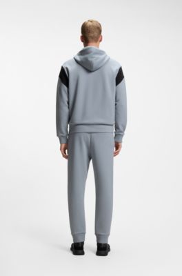 Regular-fit zip-up sweatshirt in spacer piqu&eacute;, Grey
