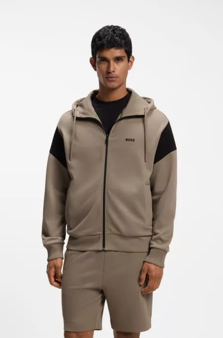 Regular-Fit Sweatshirt aus Spacer-Piqué mit Reißverschluss